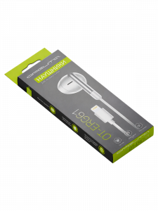 Наушники проводные гарнитура для айфона с микрофоном Орбита OT-ERG61 Белые